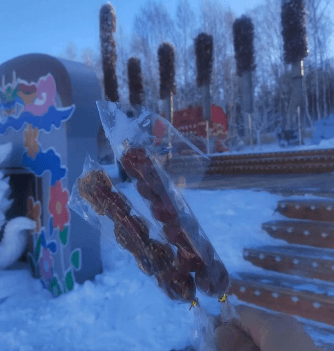 甜度爆表！牙克石11米巨型糖葫芦树引全民打卡，免费畅吃带火小城冬日文旅(图2)